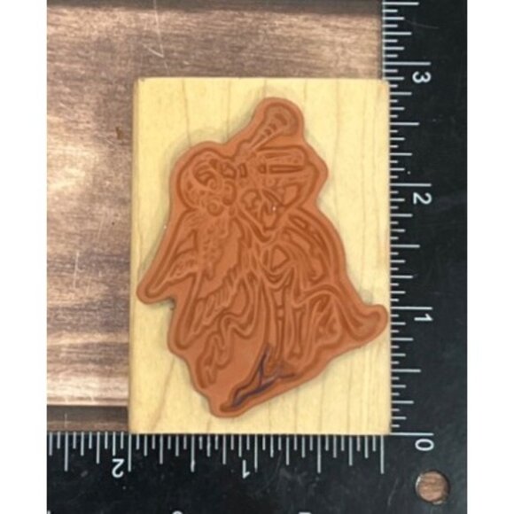 2013 HERO ARTS F5795 ANGEL WITH HORN WOOD MOUNTED RUBBER STAMP HOLIDAY - Picture 4 of 4